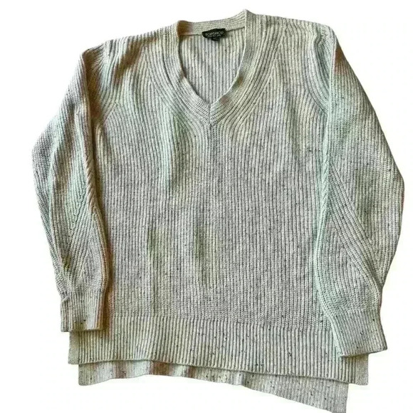 Topshop V-Neck Knit‎ Sweater Women's Size 4 Oversized - Picture 1 of 7